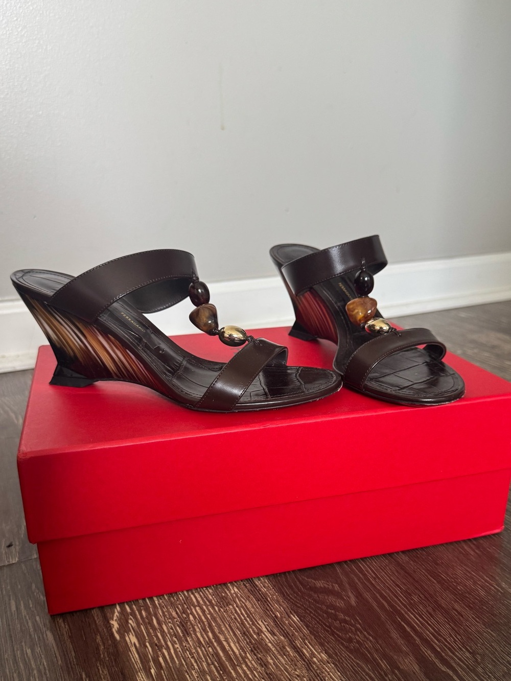 Ferragamo Seleny beaded wedges